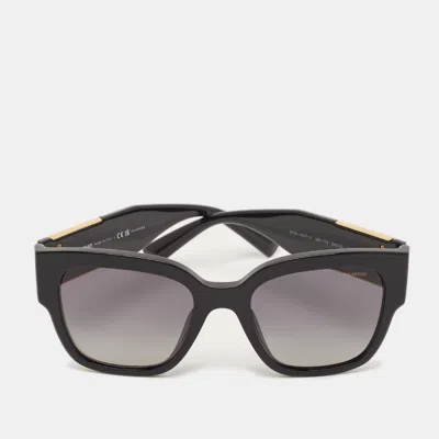 Pre-owned Versace Black Gradient Mod 4437 Medusa Polarized Square Sunglasses
