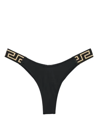 VERSACE BLACK GRECA BIKINI BOTTOM