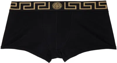 Versace Pack Of Two Boxer Shorts With Greca Border In Grey