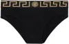 Versace Black Greca Border Briefs In A80g-black Gold Gre
