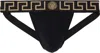 Versace Stretch Cotton Jock Strap With Medusa Greca Logo In Black
