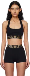 Versace Black Greca Border Scoop Bralette In A1008-black