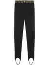 Versace Leggings Sportivi Con Sottopiede Bordo Greca In Black
