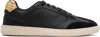Versace Black Greca Court Faux-leather Sneakers In Black