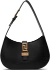 Versace Greca Goddess Leather Shoulder Bag In Black