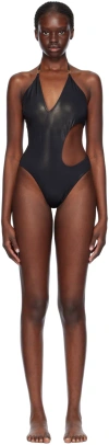 Versace Black Greca Swimsuit In 2b130-black+gold