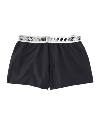 Versace Black Greek Key Belt Underwear