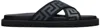 Versace Greca Jacquard Flat Slides In Black