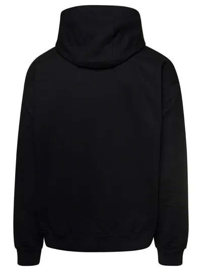 Versace Black Hoodie With Contrasting Logo Lettering Print