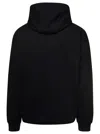 Versace Black Hoodie With Contrasting Logo Lettering Print In Cotton Man