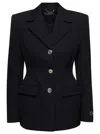 Versace Tailored Blazer With Notched Lapels And Structured Shoulders