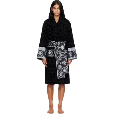 Versace Black 'i Heart Baroque' Bathrobe