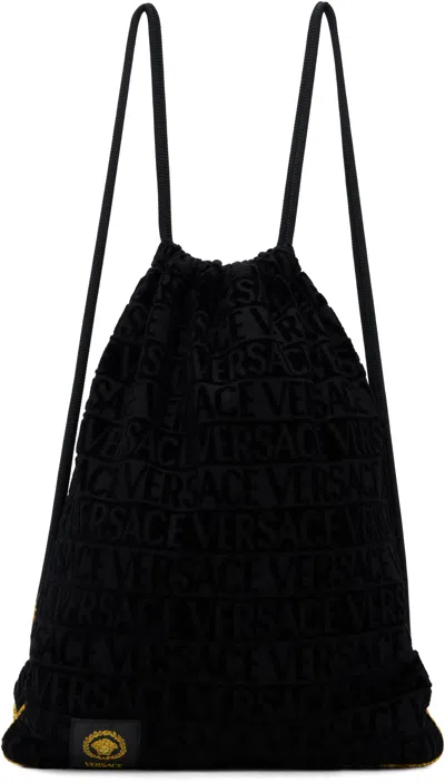 Versace Black 'i Heart Baroque' Gym Carrier In Multi