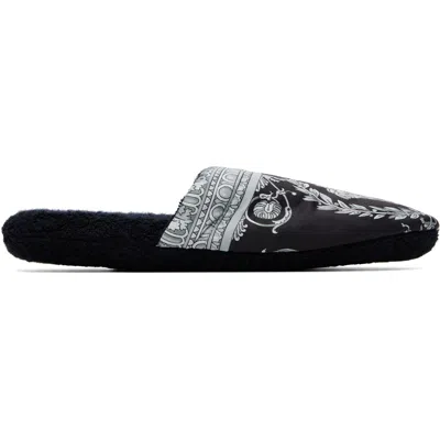 Versace Black 'i Heart Baroque' Slippers