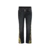 Versace Black Jeans For Kids With Baroque Print In Black