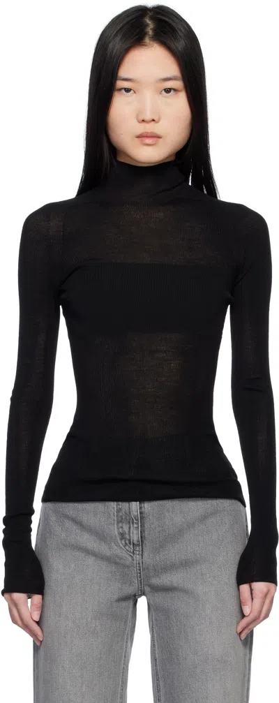 Versace Black Knit Merinos Turtleneck In 1b000 Black
