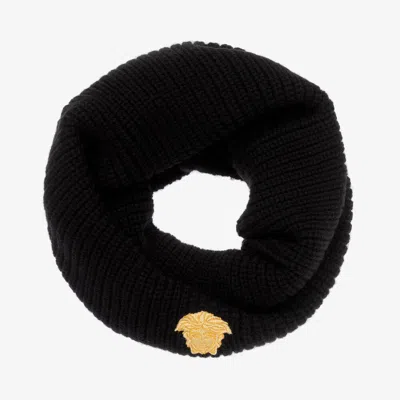 Versace Babies' Black Knitted Wool Snood
