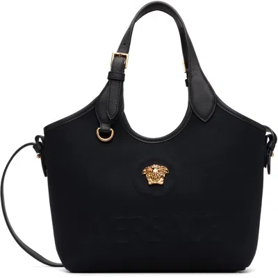 Versace Black 'la Medusa' Canvas Mini Tote