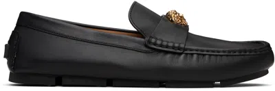 Versace Black 'la Medusa' Driver Loafers