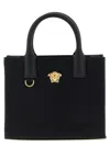 Versace La Medusa Mini Canvas Tote Bag In Black