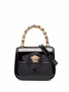Versace La Medusa Mini Bag In Patent Leather In Black