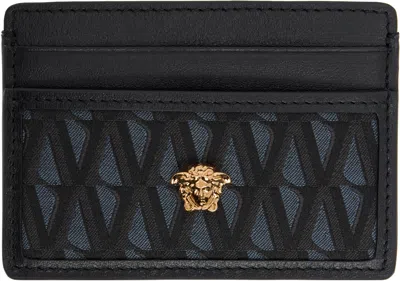 Versace Black 'la Medusa' V Jacquard Card Holder