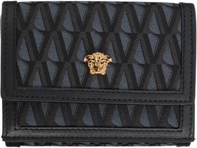 Versace Black 'la Medusa' V Jacquard Wallet