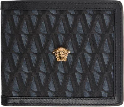 Versace Black 'la Medusa' V Jacquard Wallet