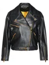 Versace Medusa-embellished Leather Biker Jacket In Black