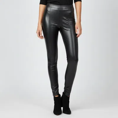 Pre-owned Versace Black Latex High Waist Zip Up Leggings S