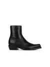 Versace Black Leather Ankle Boots In Black