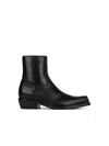 Versace Black Leather Ankle Boots In Black