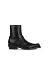 Versace Black Leather Ankle Boots In Black
