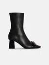 Versace Black Leather Ankle Boots In Black
