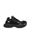 Versace Black Leather Athletic Sneakers In Black