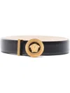 Versace Medusa Biggie Leather Belt In Black