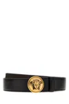 Versace Black Leather Belt In Black