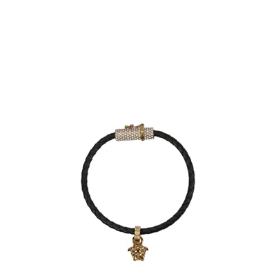 Versace Black Leather Bracelets