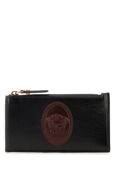 Versace Black Leather Card Holder