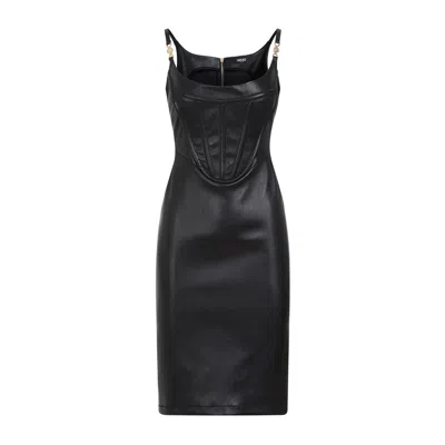 Versace Black Leather Dress For Women