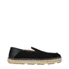 Versace Logo-print Suede Espadrilles In Black