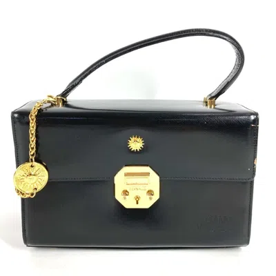 Pre-owned Versace Black Leather Handbag Vanity Bag ()