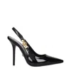 Versace Black Leather High Heel Pumps In Black