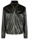 Versace Jacket High Collar Elastic Cuffs In Black