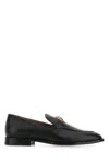 Versace Black Leather La Medusa Loafers In Black