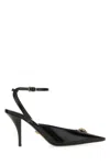 Versace La Medusa 85 Calf Leather Slingback Pumps In Black