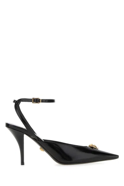 Versace Medusa Patent Calfskin Stiletto Pump In Black
