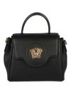 VERSACE VERSACE BLACK LEATHER LA MEDUSA TOP-HANDLE TOTE BAG