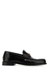 Versace Black Leather Medusa 95 Loafers In Black