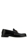 Versace Black Leather Medusa 95 Loafers In Black